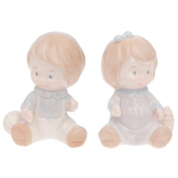 Фигурка декоративная Мальчик, Девочка, 2 в., L5,8 W4,2 H7,8 см - фото