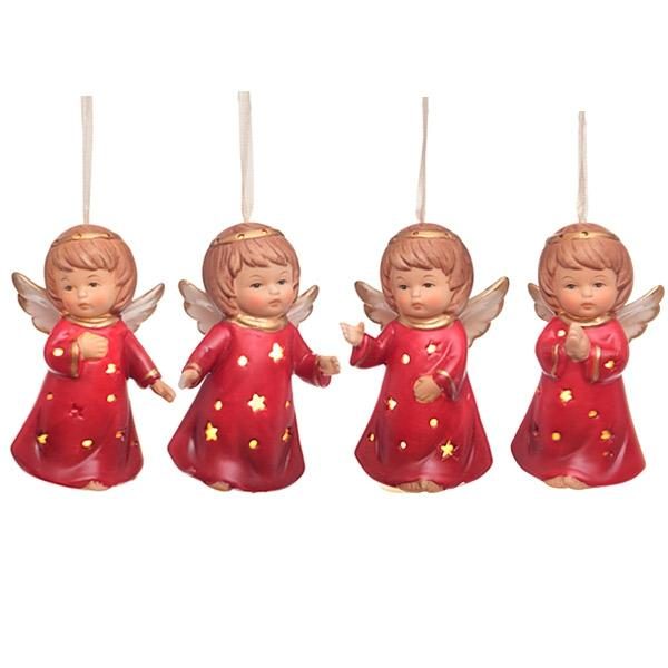 Новогоднее украшенее Ангел с подсветкой, 8,8 см, 4 в. - фото