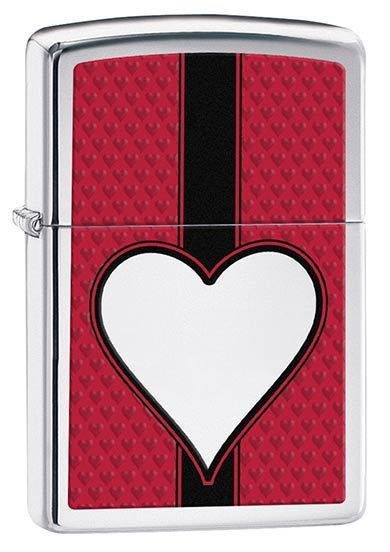 Зажигалка Zippo 4*6см. Белое сердце - фото