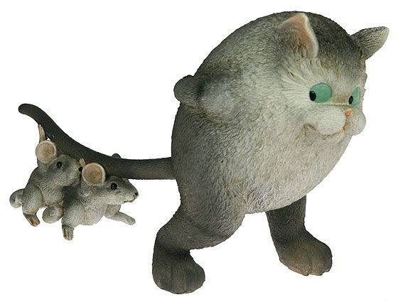 Фигурка декоративная Кот и мышки 30*15*22см - фото