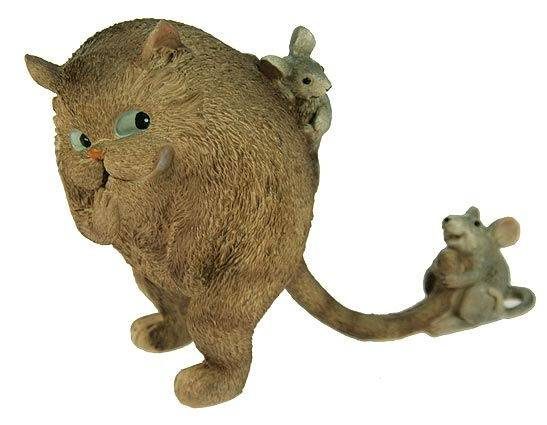 Фигурка декоративная Кот и мышка 17*7*13см - фото