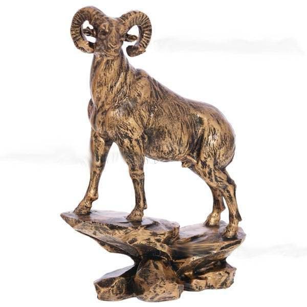 Фигурка декоративная Овен, цвет бронза, L15,5 W6,9 H23,5 см - фото