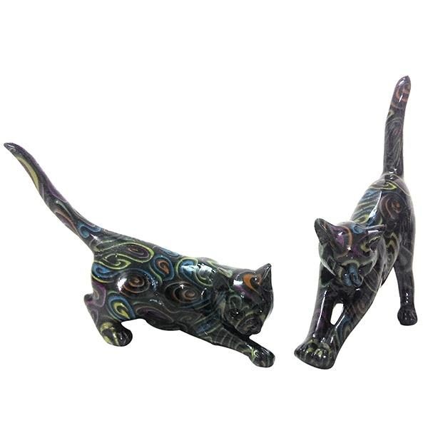 Фигурка декоративная Кошка, L12,5 W5 H15 см, 2 в. - фото
