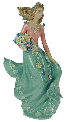 Статуэтка Девушка с цветами, фарфор 20*12*36см - фото