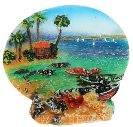 Тарелка декоративная Морская бухта 3D 10см (уп.4/96шт.) - фото