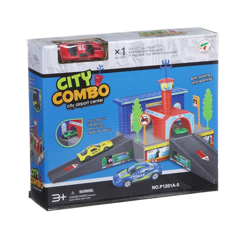 Игровой набор, City Combo, аэропорт, 1мет. маш.,  22х25х6 см - фото