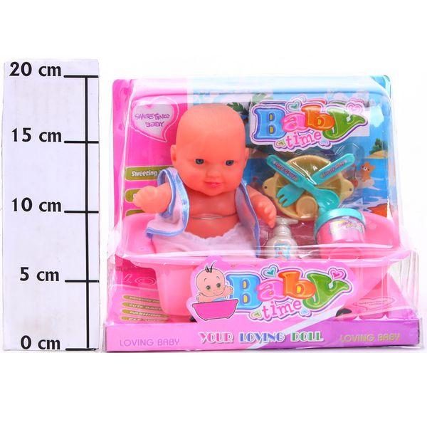 Игр. набор пупс в ванночке с аксессуар. , Baby Time, 23х13х18 см - фото
