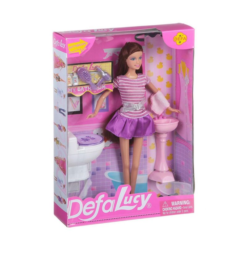 Кукла DEFA LUCY с аксесс. ванной комнаты, 2 вида - фото