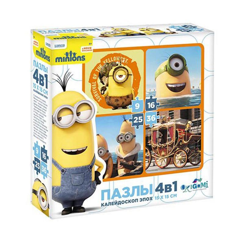 Minions. Пазл. 4в1. 9-16-25-36эл. Калейдоскоп эпох - фото