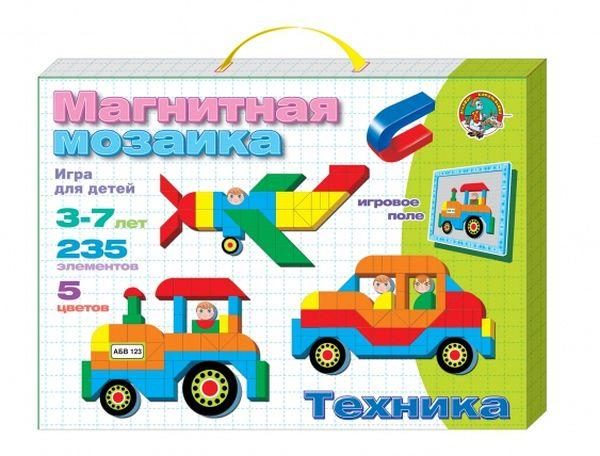 Магнитная мозаика. Техника. (5 цв, 220 магн. фишек, 15 доп. Эл. ) - фото