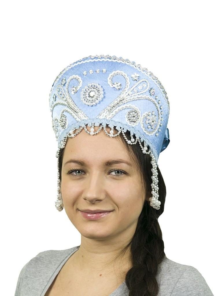 Голубой кокошник Княжна - фото