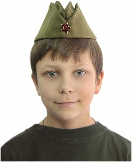 Пилотка со звездой детская - фото