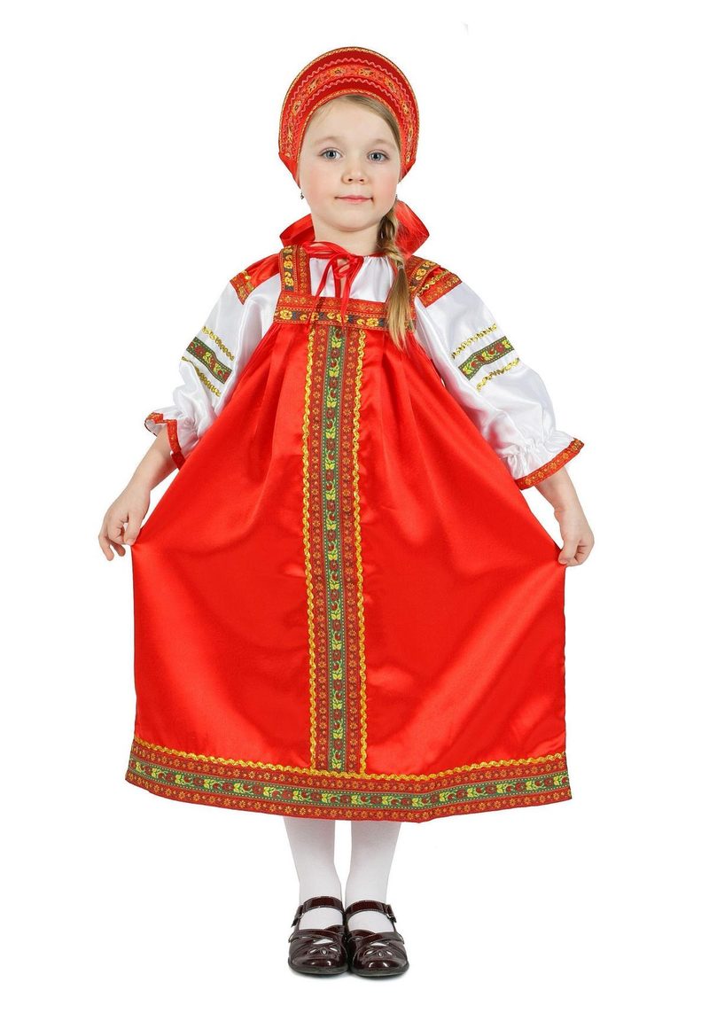 Атласный красный костюм Настенька - фото