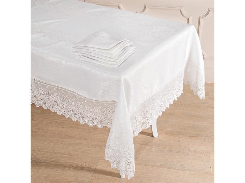 Скатерть 150*220 cm + 6 шт салфеток 45*45 cm, 100% полиэстр - фото