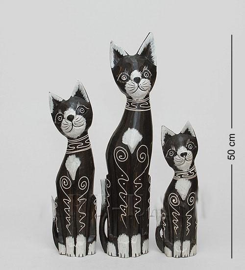 99-008 Статуэтка Кошка (албезия, о.Бали) н-р из трех 50/40/30 см - фото