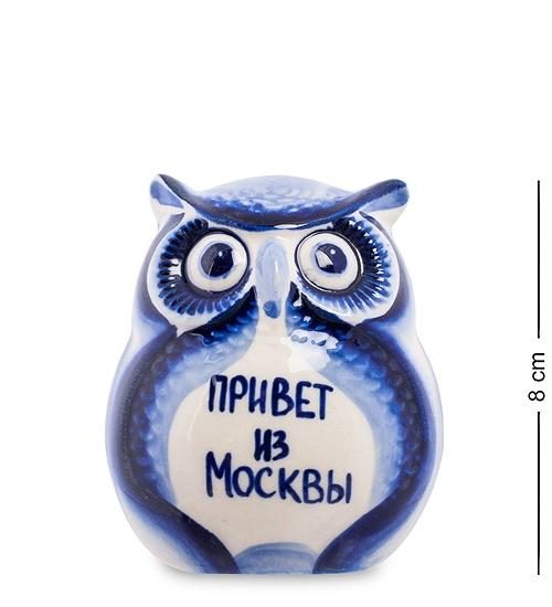 ГЛ-383 Фигурка Совенок (Гжельский фарфор) - фото