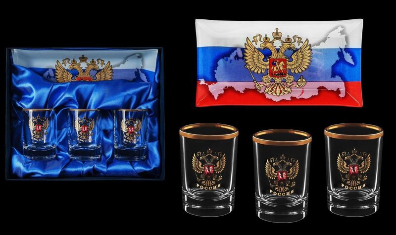 Набор водочных стопок с блюдцем Закусочный-2 - фото