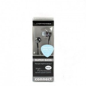 Наушники Connect 10103 для MP3/iPod джек 3,5, металлическая чёрная - фото