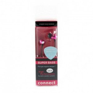 Наушники Connect 1045 для MP3/iPod джек 3,5, металлическая розовая - фото
