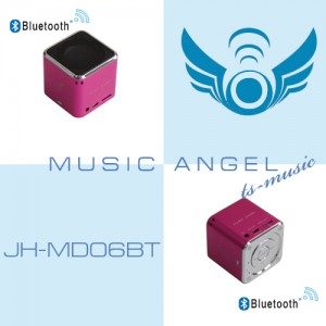 Music Angel (JH-MD06BT) pink. Портативная акустическая система - фото