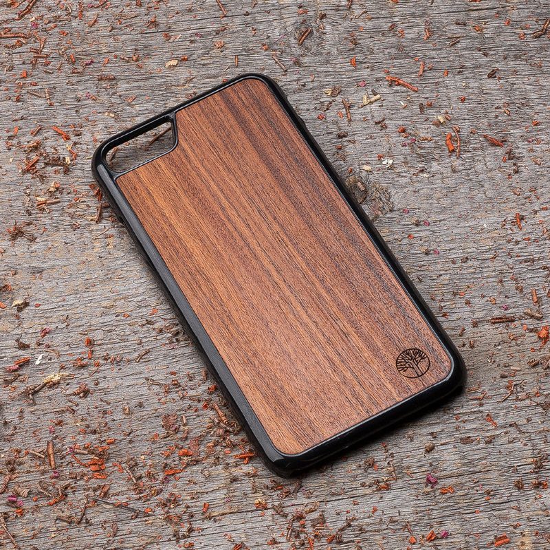Чехол для Apple iPhone 8 с вставкой из шпона настоящего палисандра - фото