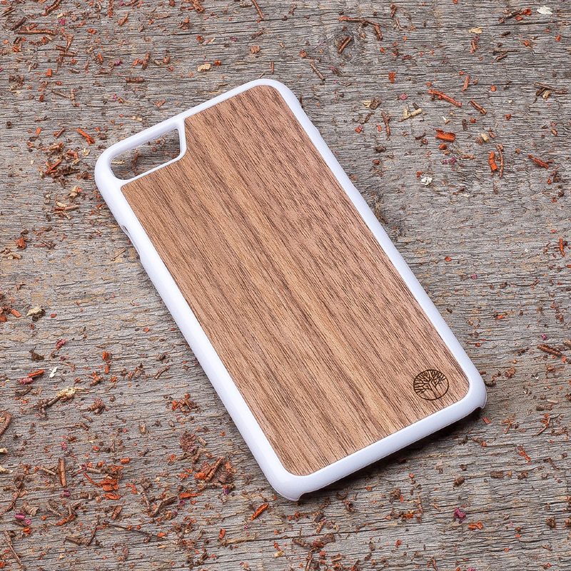 Чехол для Apple iPhone 8 с вставкой из шпона настоящего ореха - фото