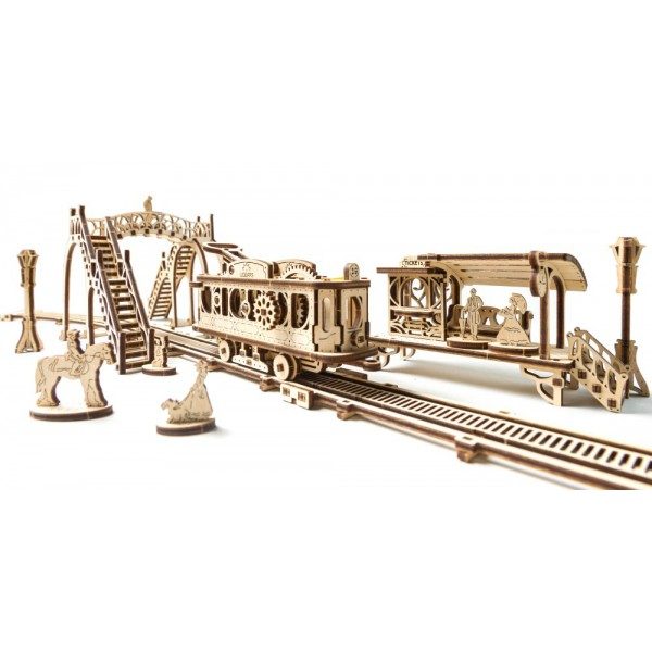 Сборная модель UGEARS Трамвайная линия - фото