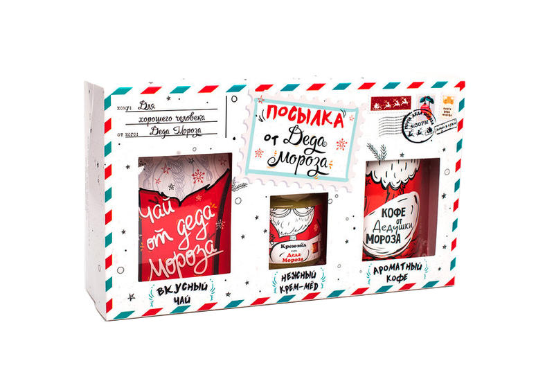 Подарочный набор из 3 продуктов Посылка от Деда Мороза - фото