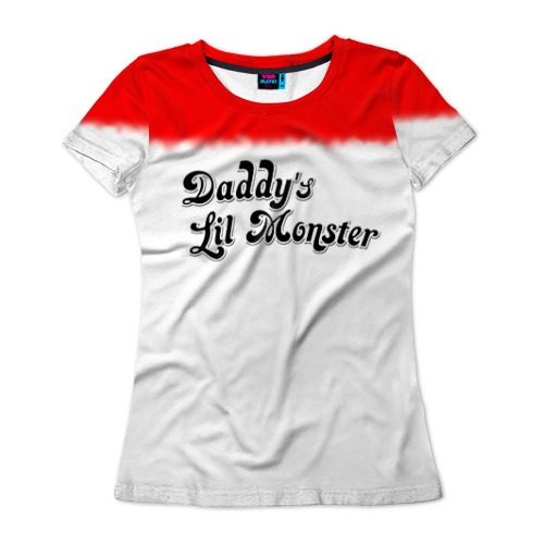 Женская футболка 3D Daddys lil monster - фото