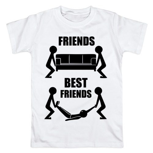 Мужская футболка хлопок Best friends - фото