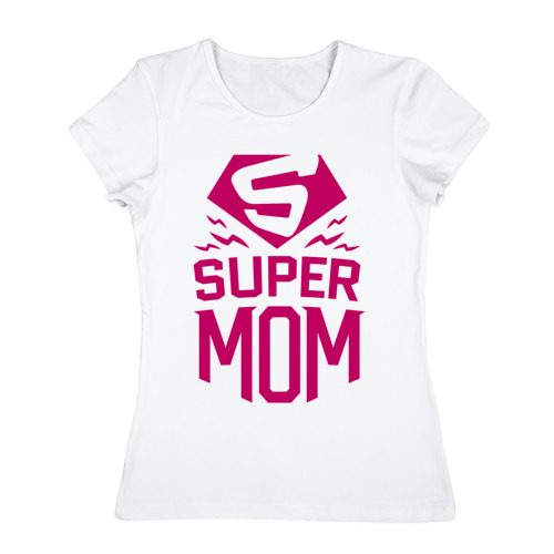 Женская футболка хлопок Super mom - фото