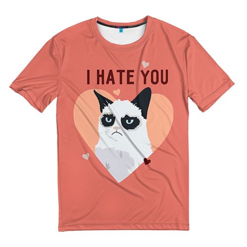 Мужская футболка 3D I hate you - фото
