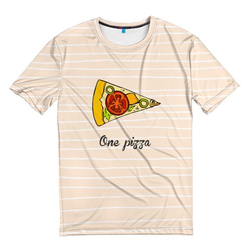Мужская футболка 3D One Love, One Pizza - фото
