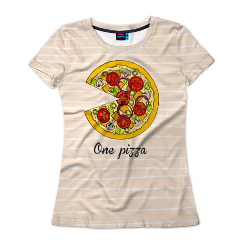 Женская футболка 3D One love, One pizza - фото