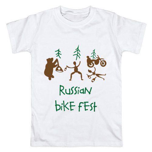 Мужская футболка хлопок Russian bike fest - фото