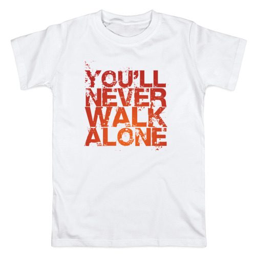 Мужская футболка хлопок youll never walk alone - фото