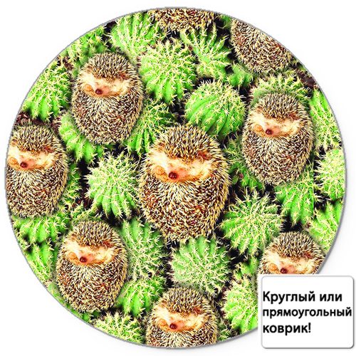 Коврик для мыши 3D - Ежики и кактусы - фото
