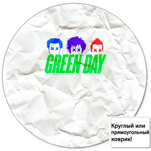 Коврик для мыши 3D - GREEN DAY 3 рожицы - фото