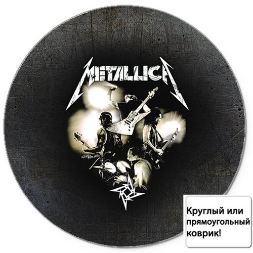 Коврик для мыши 3D - METALLICA черно-белая - фото
