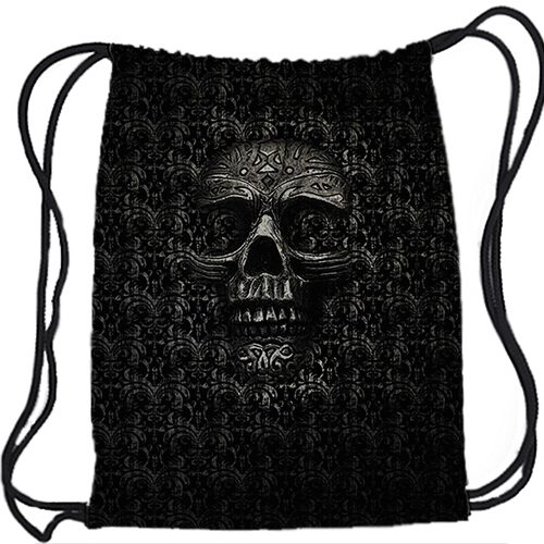 Рюкзак-мешок 3D - Black Skull череп - фото