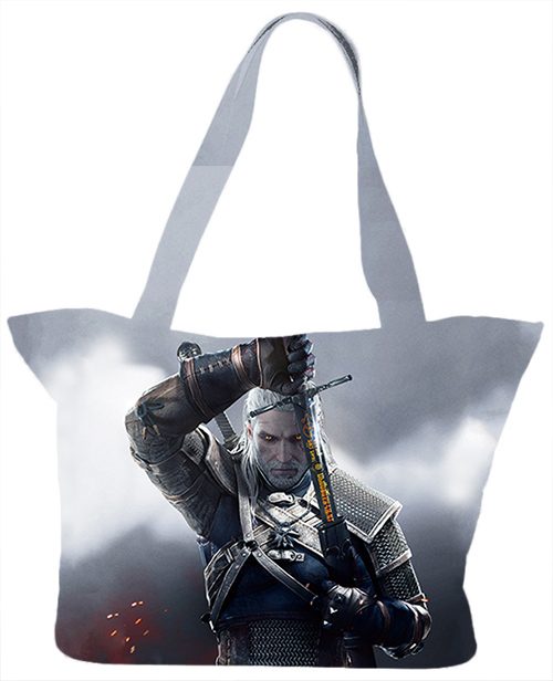 Сумка пляжная, повседневная 3D - The WITCHER с мечом - фото