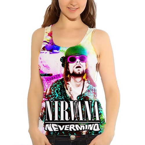 Женская майка 3D - NEVERMIND Kurt - фото