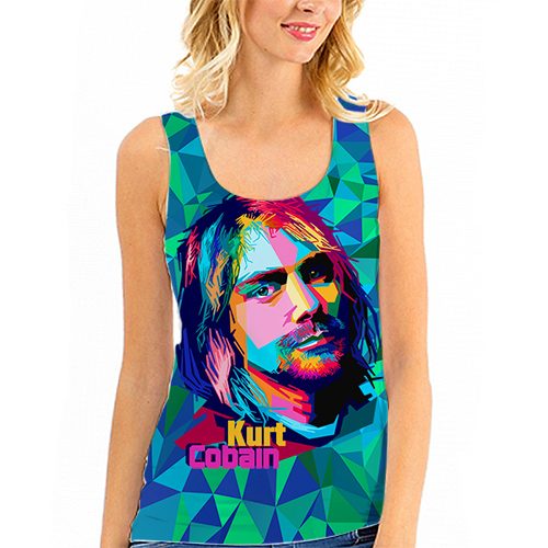 Женская майка 3D - Pop art Kurt - фото