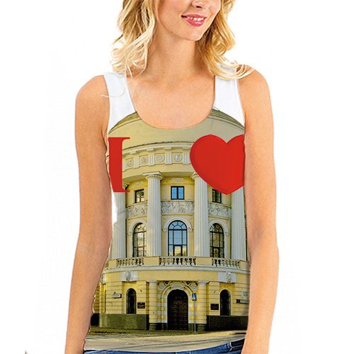 Женская майка 3D - МГПУ Москва - фото