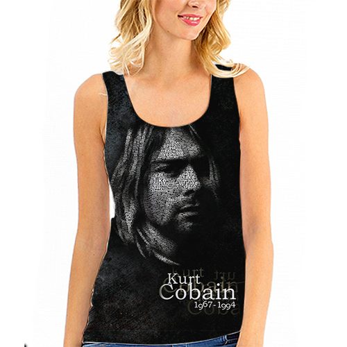 Женская майка 3D - Kurt Cobain - фото