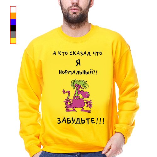 Мужской свитшот - А кто сказал, что я нормальный? Забудьте - фото