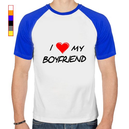 Футболка реглан - Женская майка - I love my boyfriend - фото