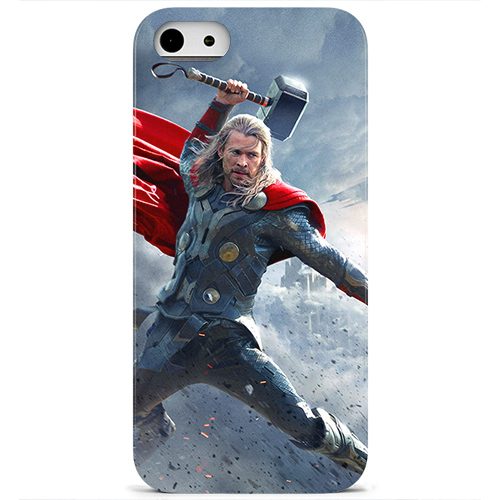 Чехол на телефон iphone 5-5s Тор в красном плаще - фото