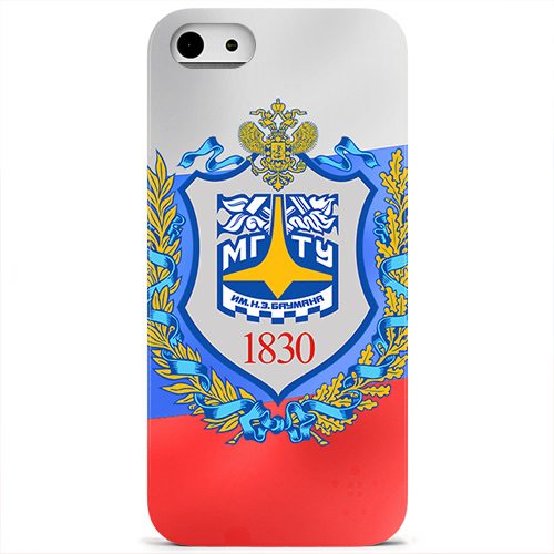 Чехол на телефон iphone 5-5s МГТУ на триколоре - фото