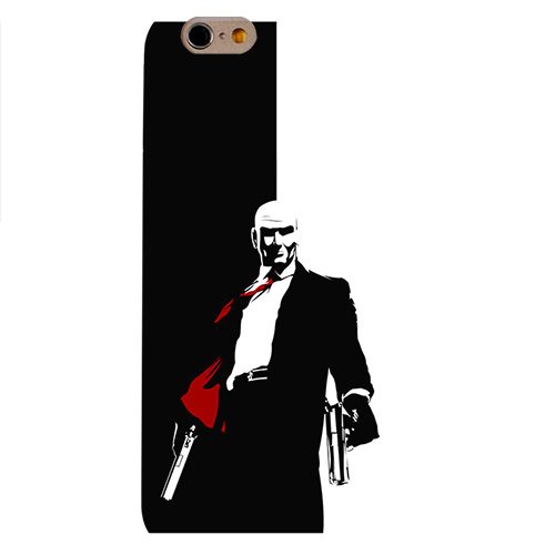Чехол на телефон iphone 6 - Hitman1 черно-белый с пистолетами - фото